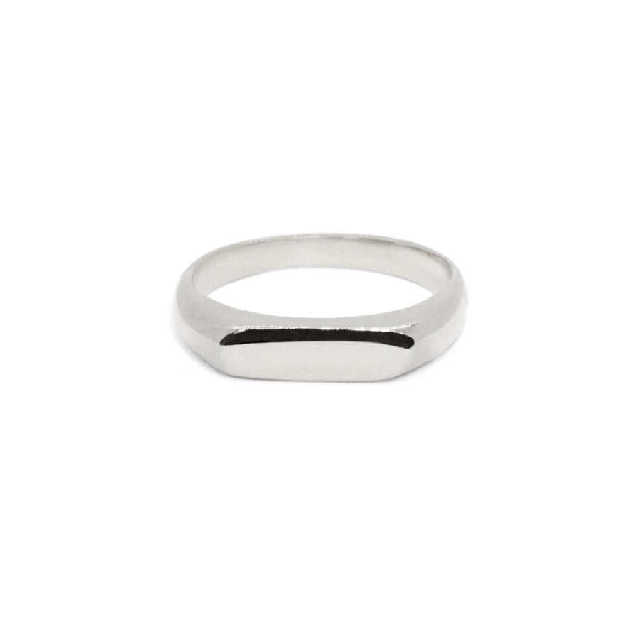 Silver Aisha Skinny Signet Ring - 6
