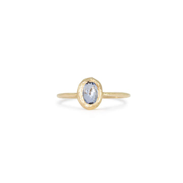 Oval Light Blue Sapphire North South Ring