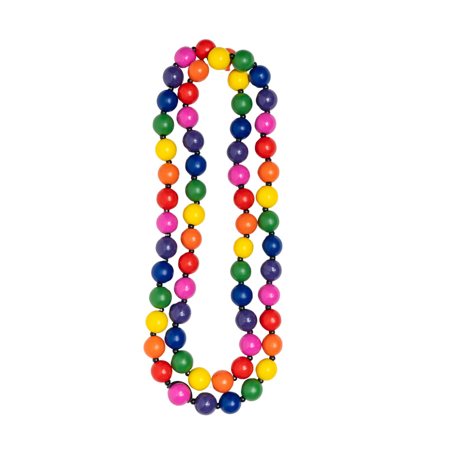 Wooden Beads Necklace - Rainbow