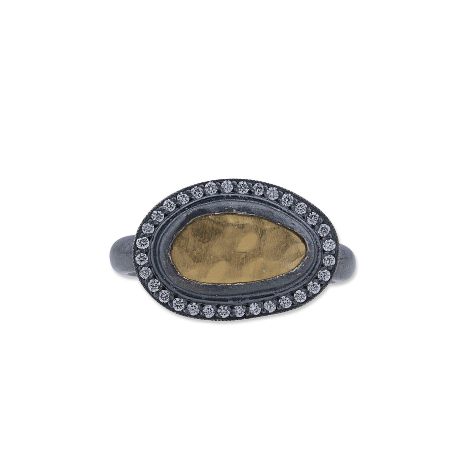 REFLECTIONS RING - Oxidized Sterling Silver with diamonds & Gold