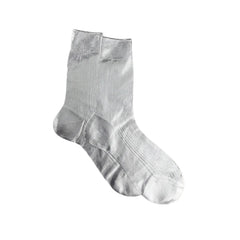 Ribbed Laminated Sock - Silver