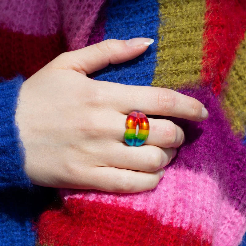 Hotlips Rainbow Ring- Size 8