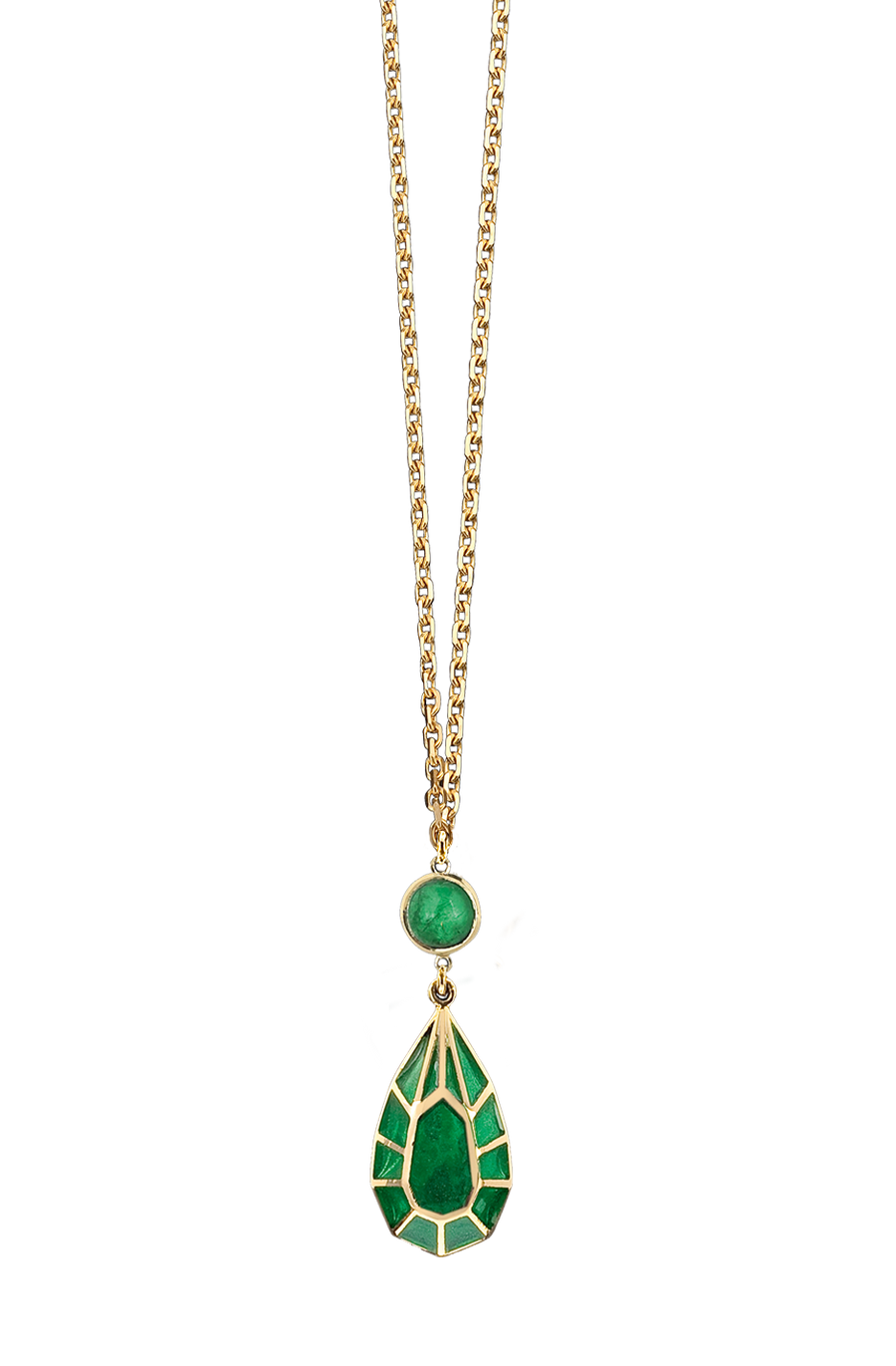 Real Fake Green Plique-a-jour Enamel and emerald Pendant