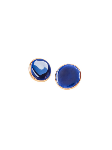 Large Round Earrings - Blue