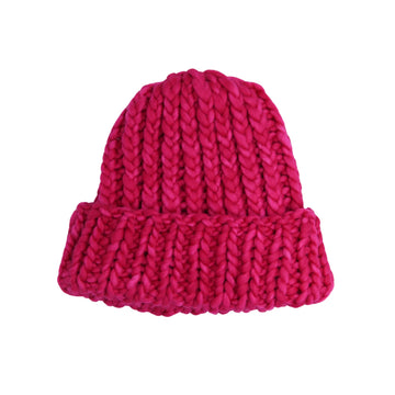 Soft Wool Roving Hat - Fuchsia