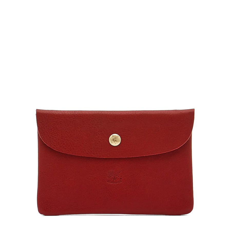 Cowhide Envelope Pouch - Red