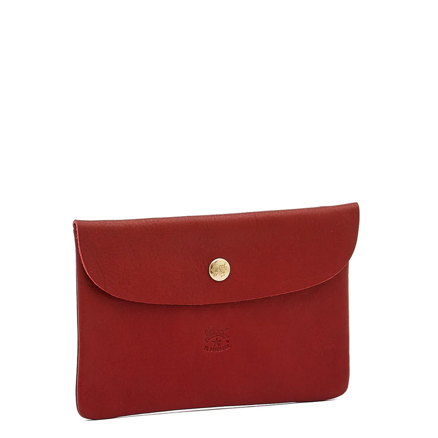 Cowhide Envelope Pouch - Red