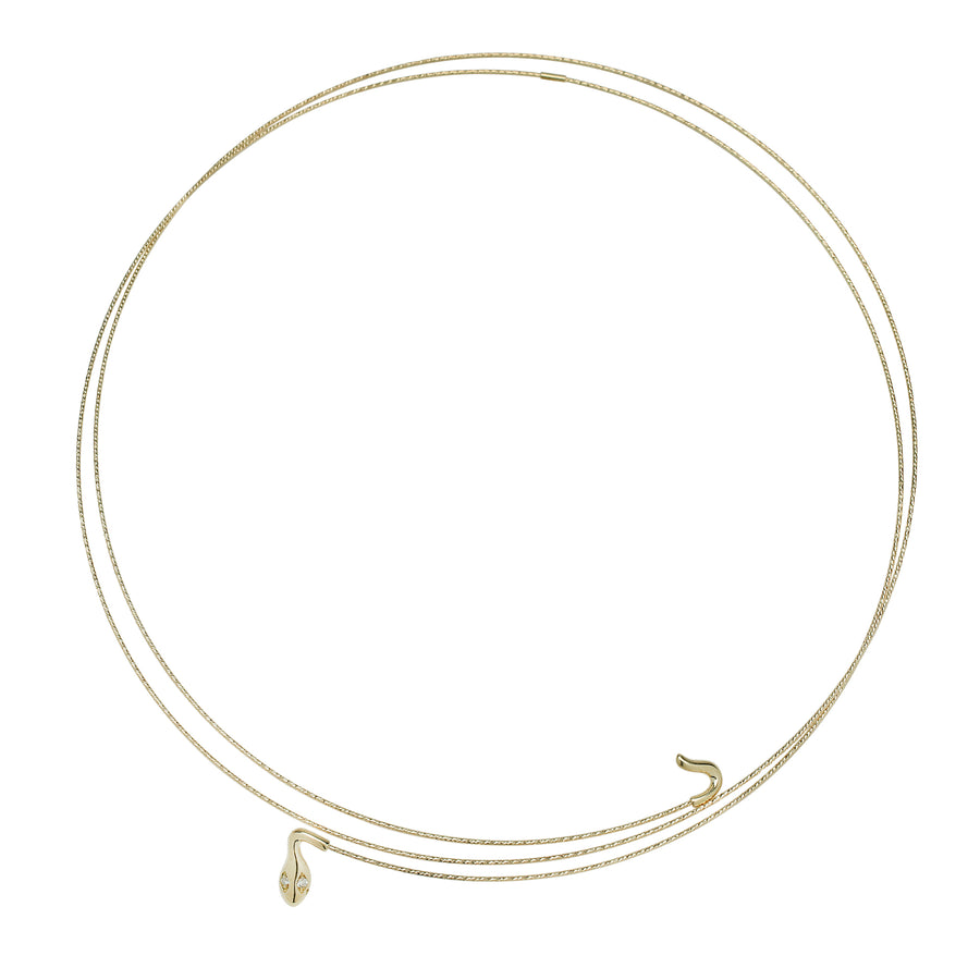 Serpentine Necklace with Diamonds