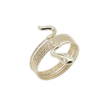 Serpentine Wire Ring with Diamond