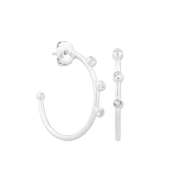 STERLING SILVER SAPPHIRE HOOPS