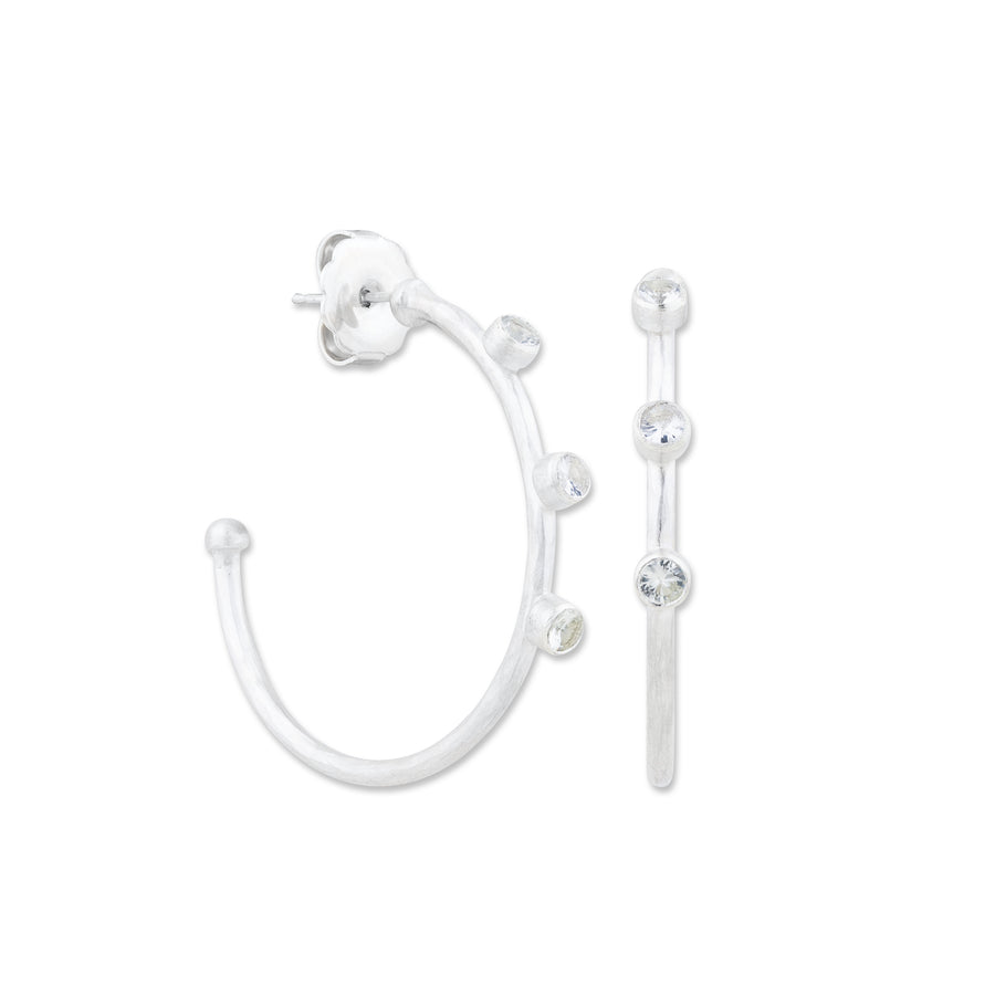 STERLING SILVER SAPPHIRE HOOPS