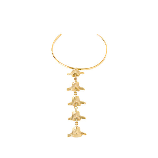 Matuu Spine Drop Necklace- 24K GP Brass