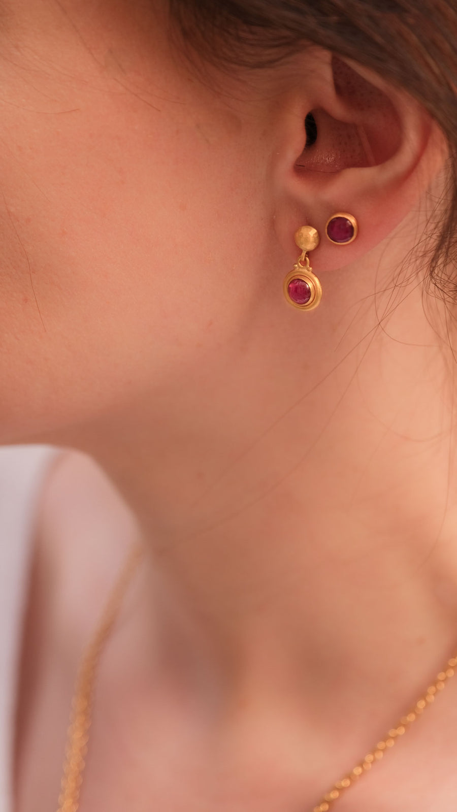 22k gold SLOANE GREENLAND RUBY EARRINGS