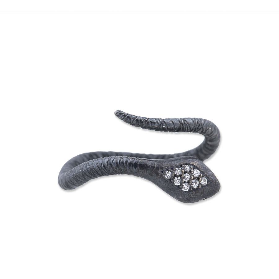 OXIDIZED SILVER SNAKE RING