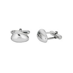 SILVER PEBBLE CUFFLINKS