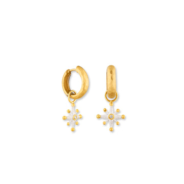 STARBURST DIAMOND CHARMS HOOPS