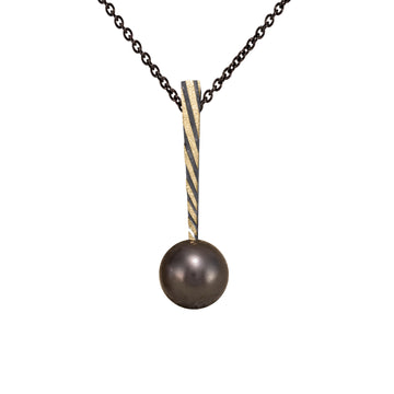 Stripe Drop Pearl Choker Necklace