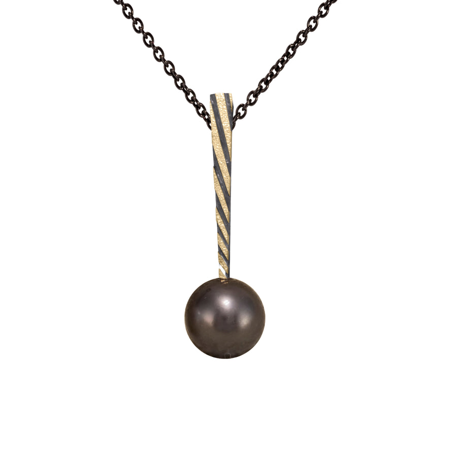 Stripe Drop Pearl Choker Necklace