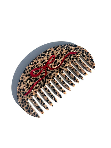 Leopard Bow Gua Sha Hair Comb