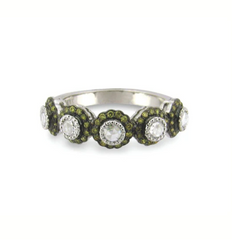 Green Diamond True Romance 5 Stone Ring
