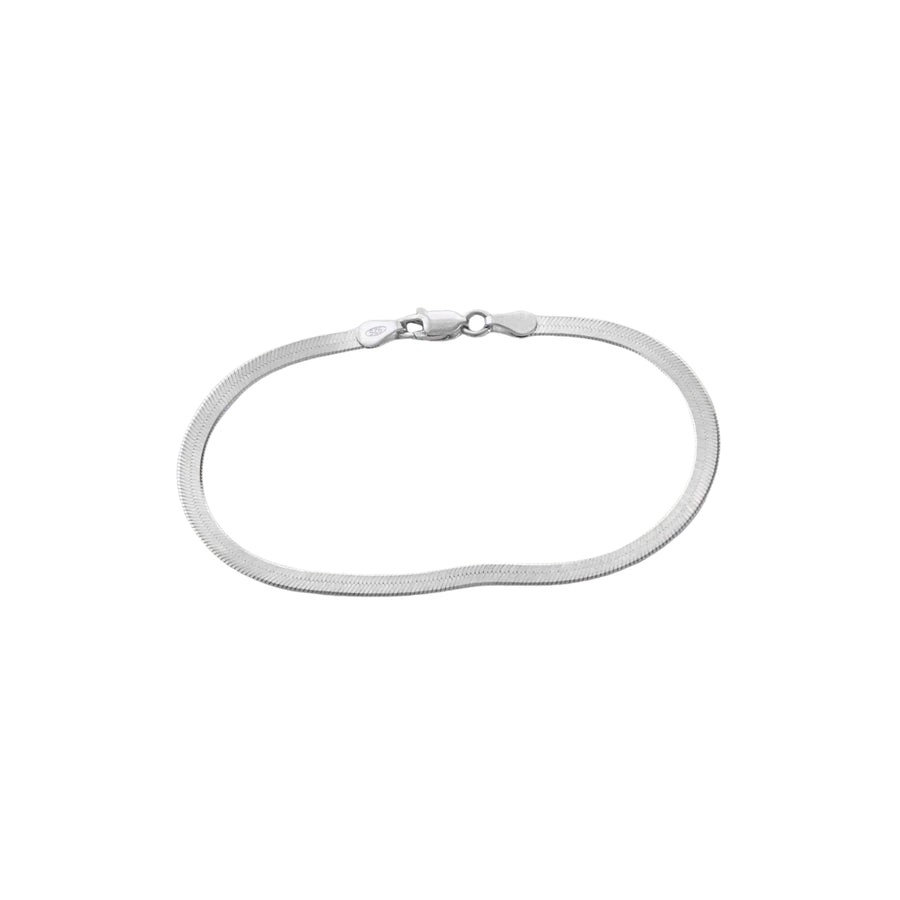 Slinky Herringbone Bracelet, Sterling Silver - 7