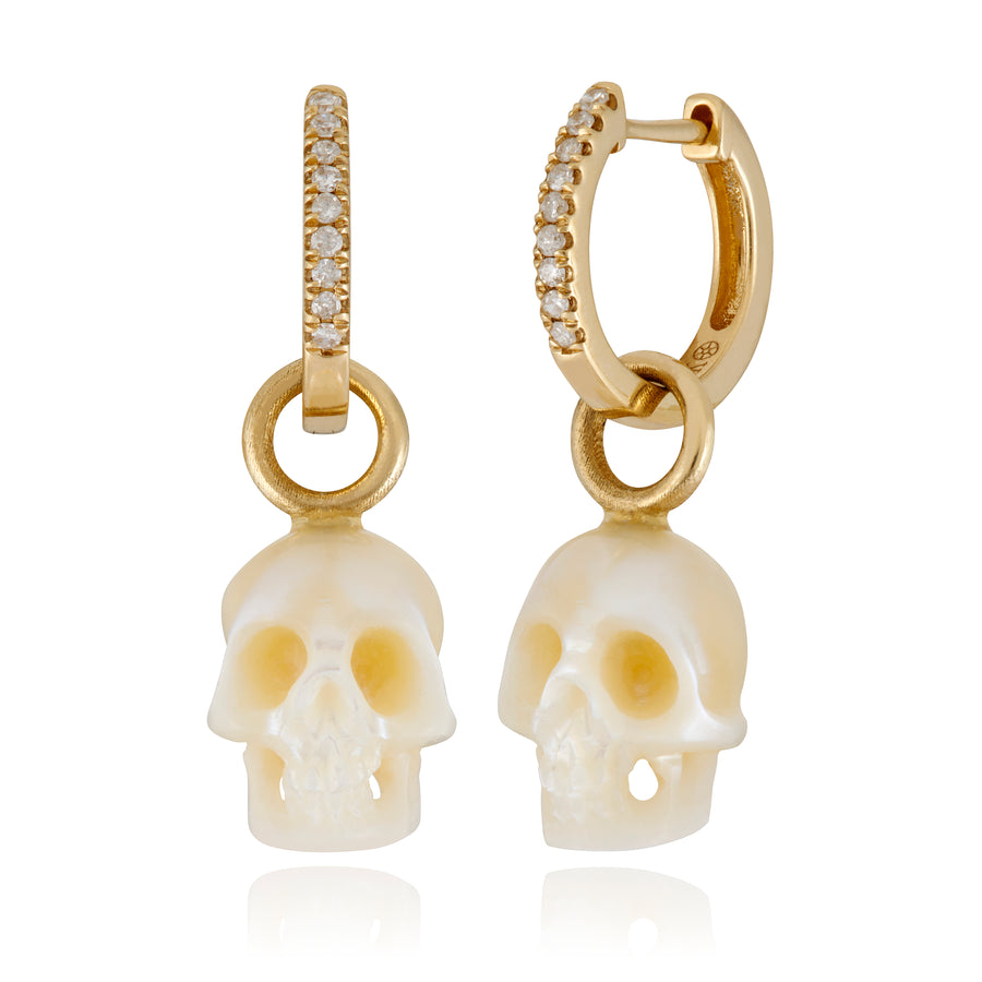Diamond & Pearl Miniature Skull Huggies