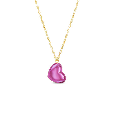 roller rink pink Small Heart Necklace