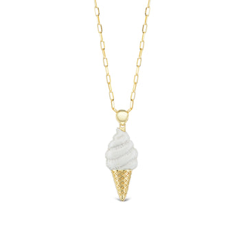 Soft Serve Necklace (Vanilla)- 18K YG & Color Coated Silver