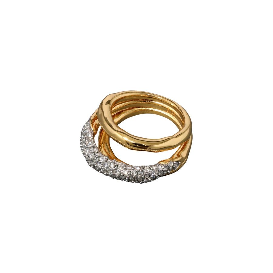 SOLANALES CRYSTAL ORBITTING RING- size 8