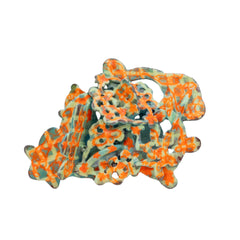 "cyber[fairy]_01" brooch - orange & green grid