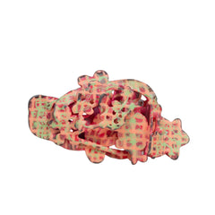 "cyber[fairy]_01" brooch- peach grid