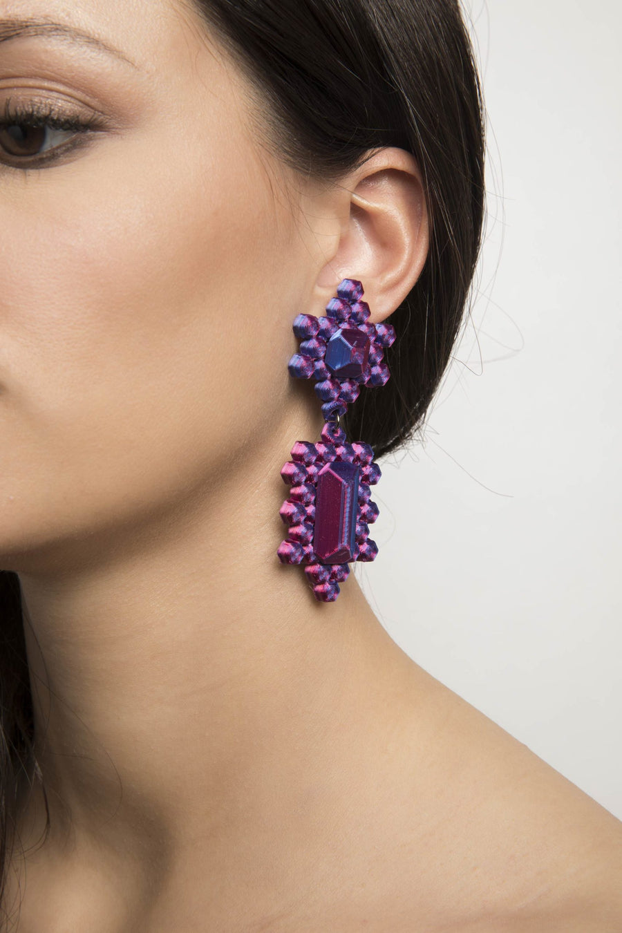 Large Stones Earrings - Galaxy