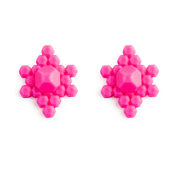 Small Stones Earrings - Hot Pink