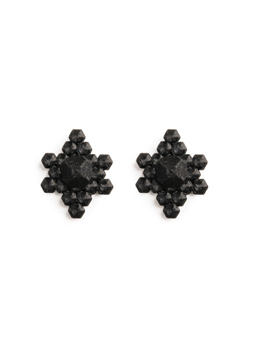 Small Stones Earrings - Pearl Black