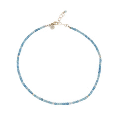 Faceted Aquamarine Box Cut Necklace