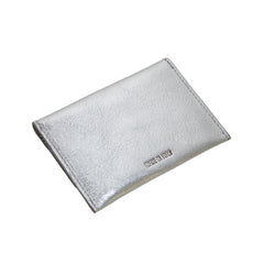 Cowhide Card Case - Metallic Silver
