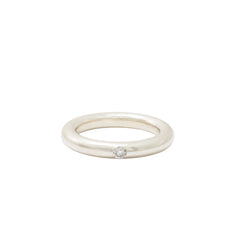Lunette Stacking Band + White Diamond - Size 7