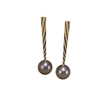 Stripe Drop Pearl Earrings