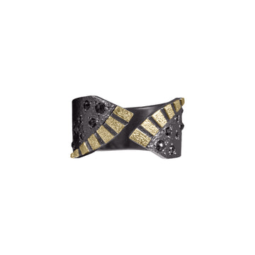 Stripe R2 Black Diamond Ring