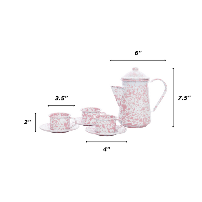 Pink Splatter Tea For Three Set