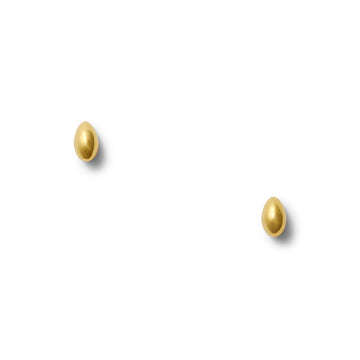 Tiny Sculpted Bean Earrings - 14k Gold Plated