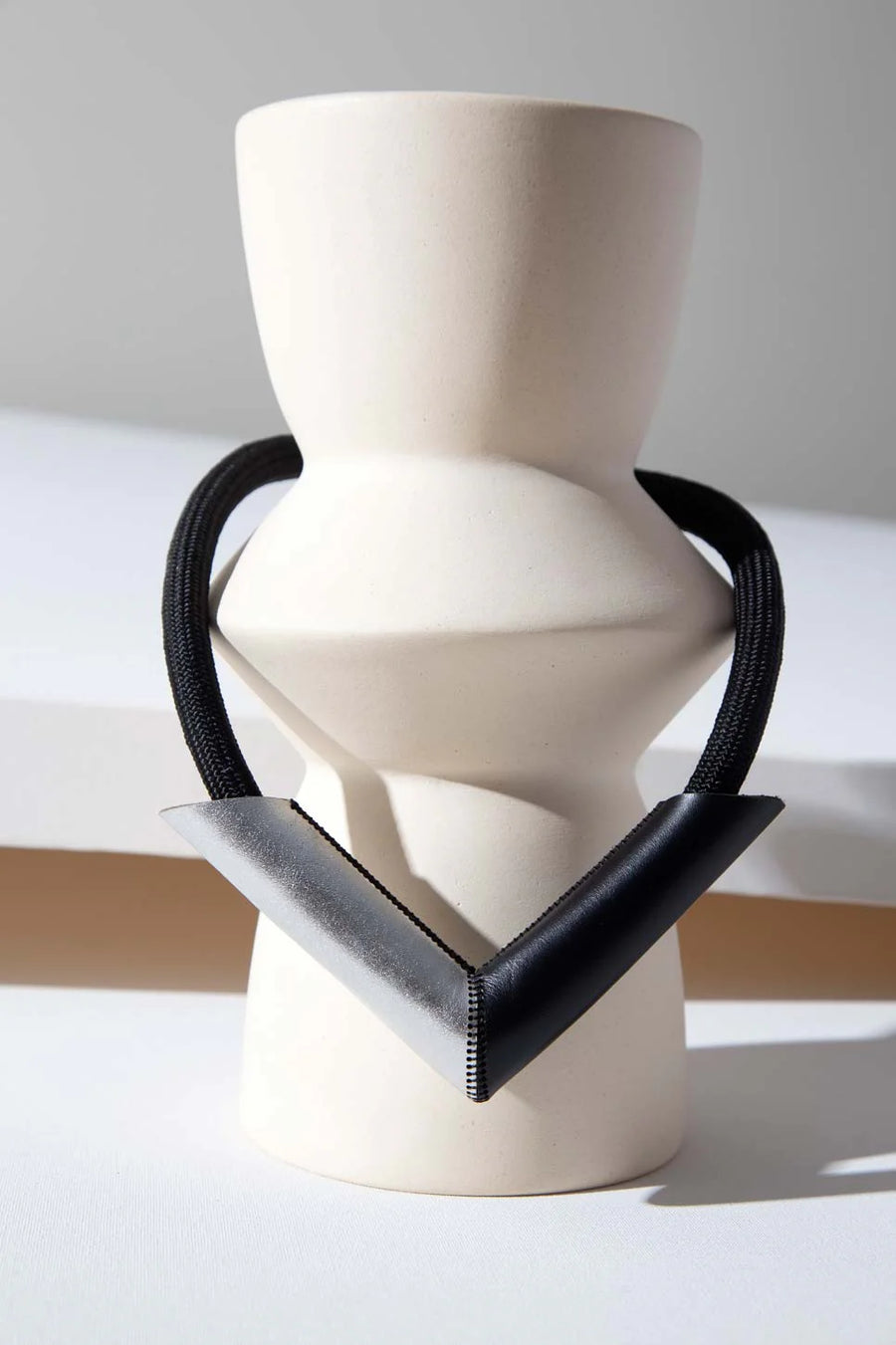 Tube V Necklace- Silver