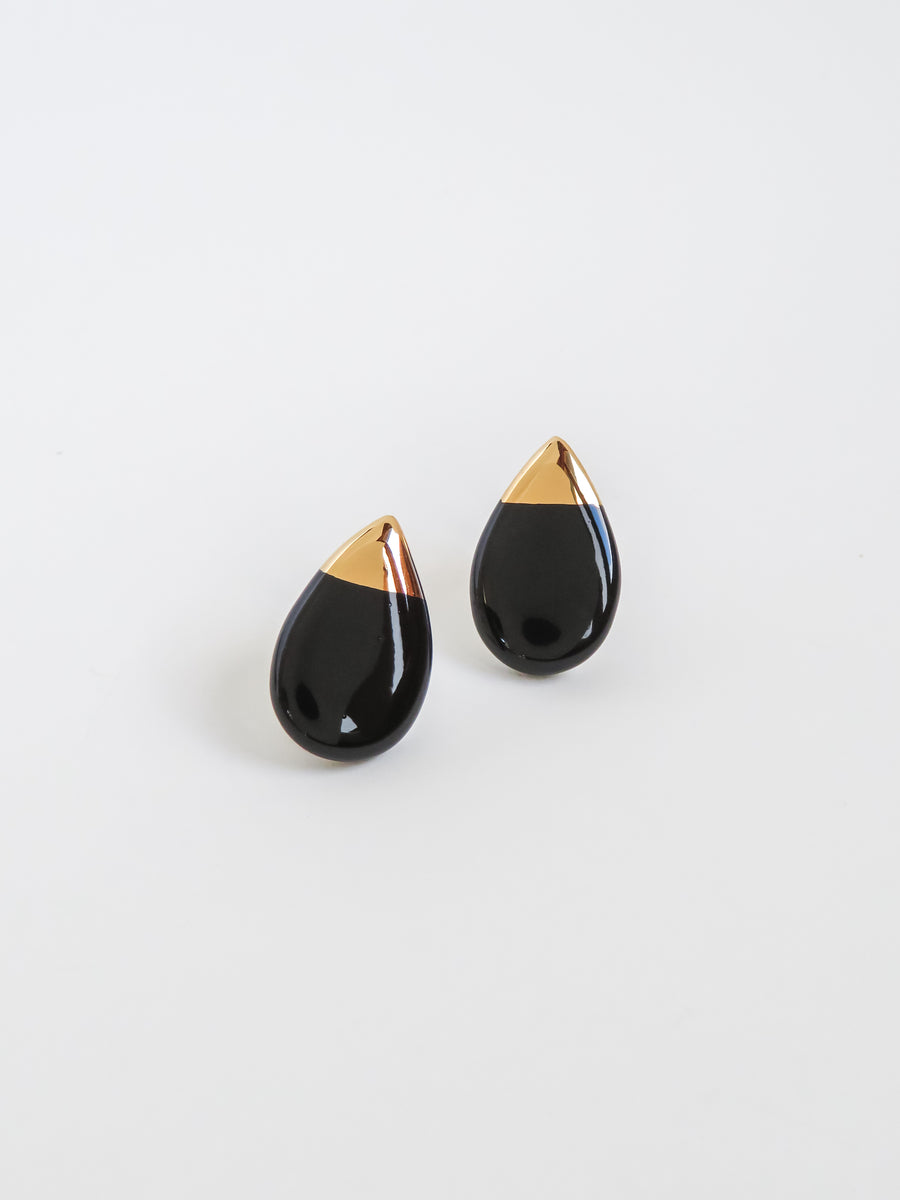 Teardrop Earrings - Black