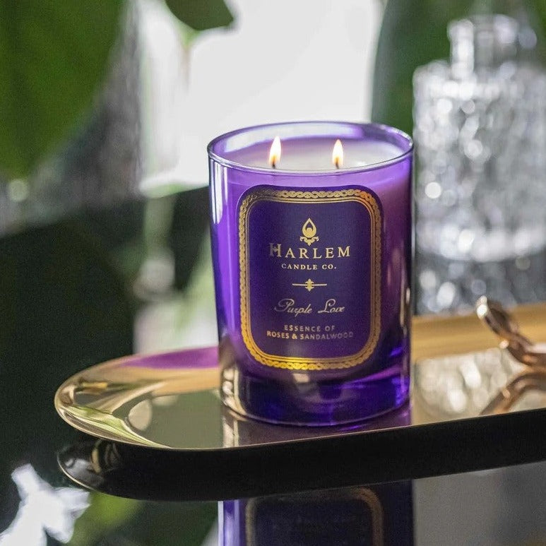 Purple Love Candle with Gold Lid