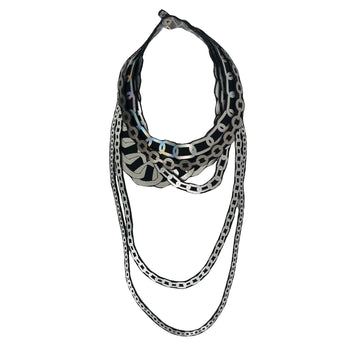 CHOKER CHAINS IN SMOKEY SILVERS