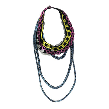 CHOKER CHAINS IN HOT PINK, EMERALD, LIGHT BLUE & SILVER