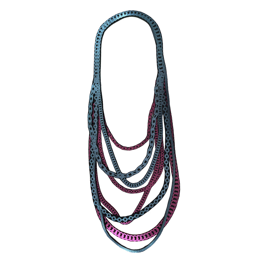 CHAINS RE NECKLACE - HOT PINK