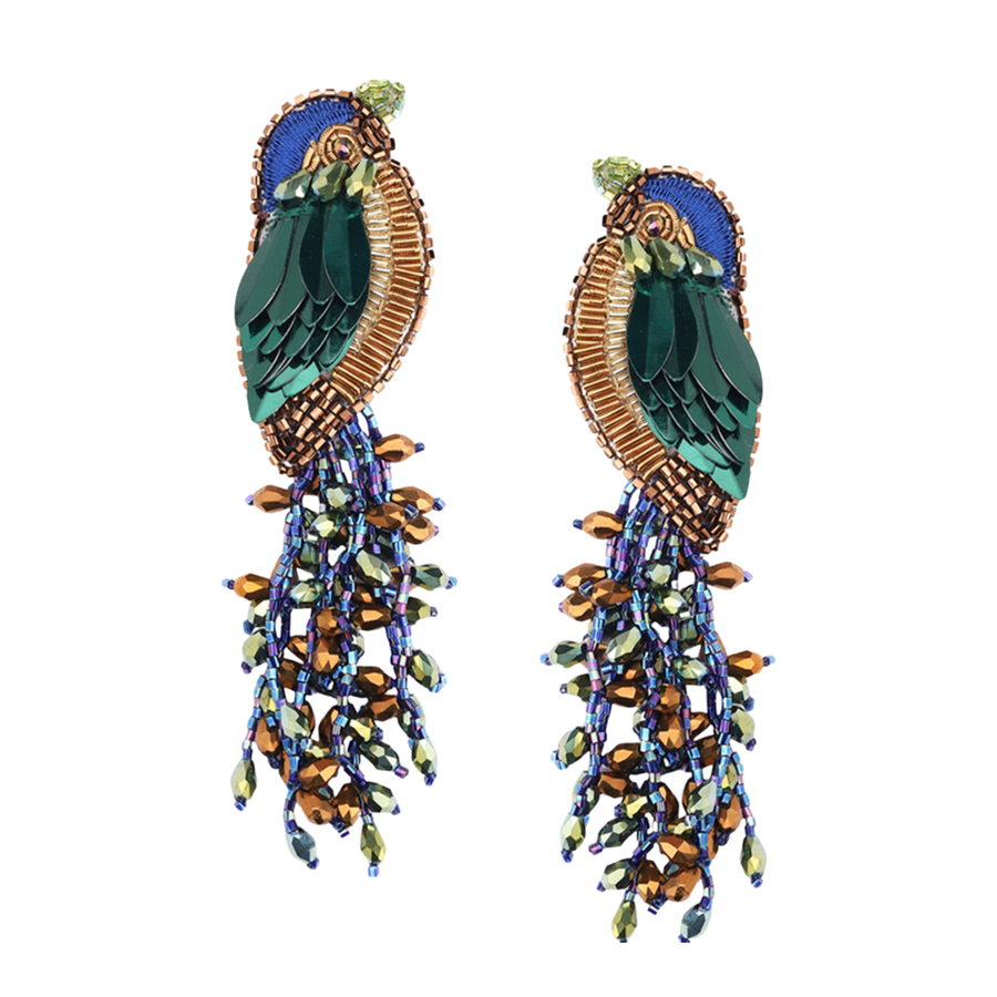 Kingfisher Earrings - Forest Green