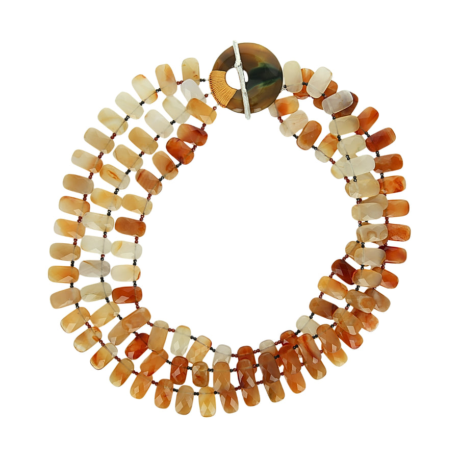 Carnelian Three Strand Necklace