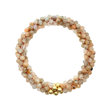 Beaded Gemstone Bracelet: Sunstone, Gold